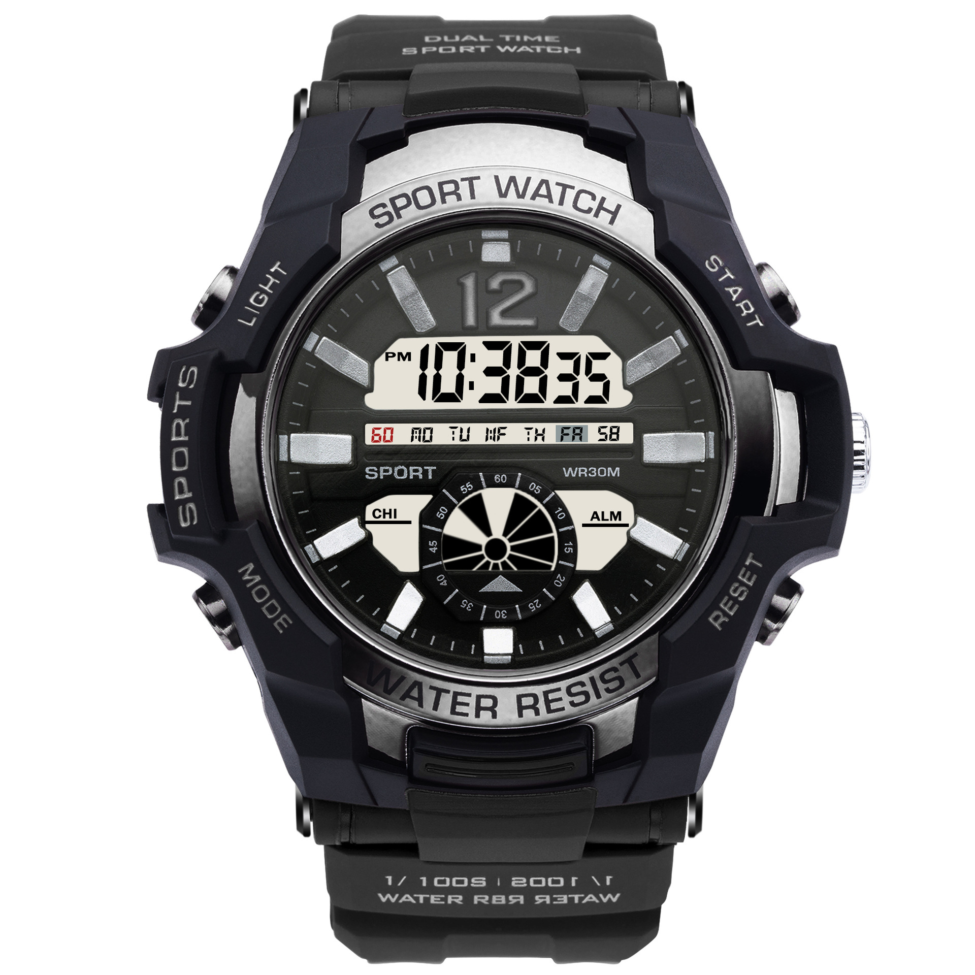 Amazon Comercio exterior popular reloj moda gran dial deportes al aire libre impermeable multi-funcional popular reloj electrónico de los hombres