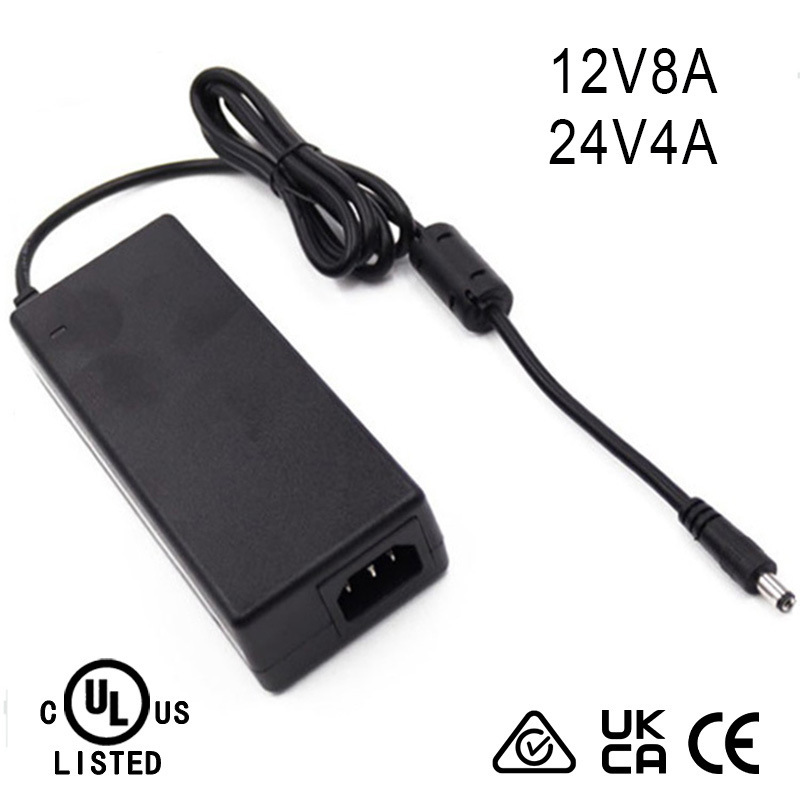 Factory Direct Sales 12V8A Power Adapter American Ul/Ccc Saa Certified Led Neon Light Strip Power Supply