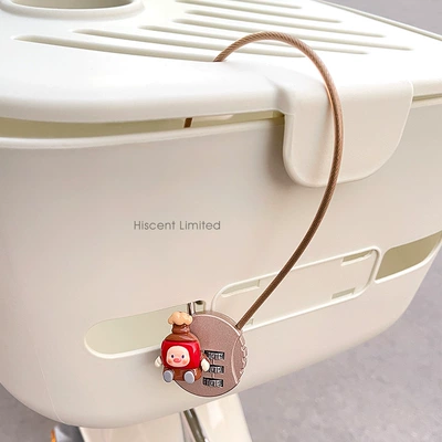 Lock Anti-Theft Cute Battery Vehicle – Helmet lock - coke-doll-code-lock-brown