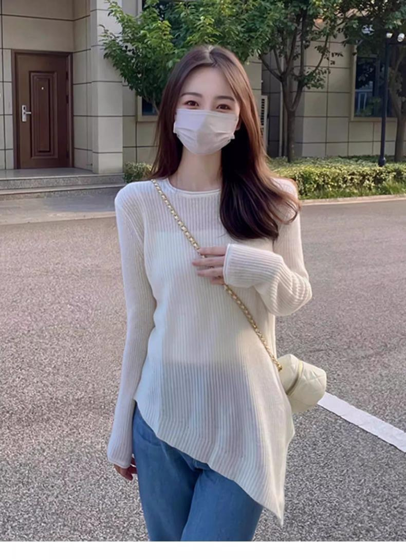 This year's popular trend is beautiful thin sweaters, gentle soft sticky knitted base shirts, long sleeved tops for_voghion.com