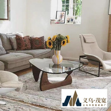 新款实木玻璃爆款可移动茶几商用庭院小圆豪华家居ins异形茶几