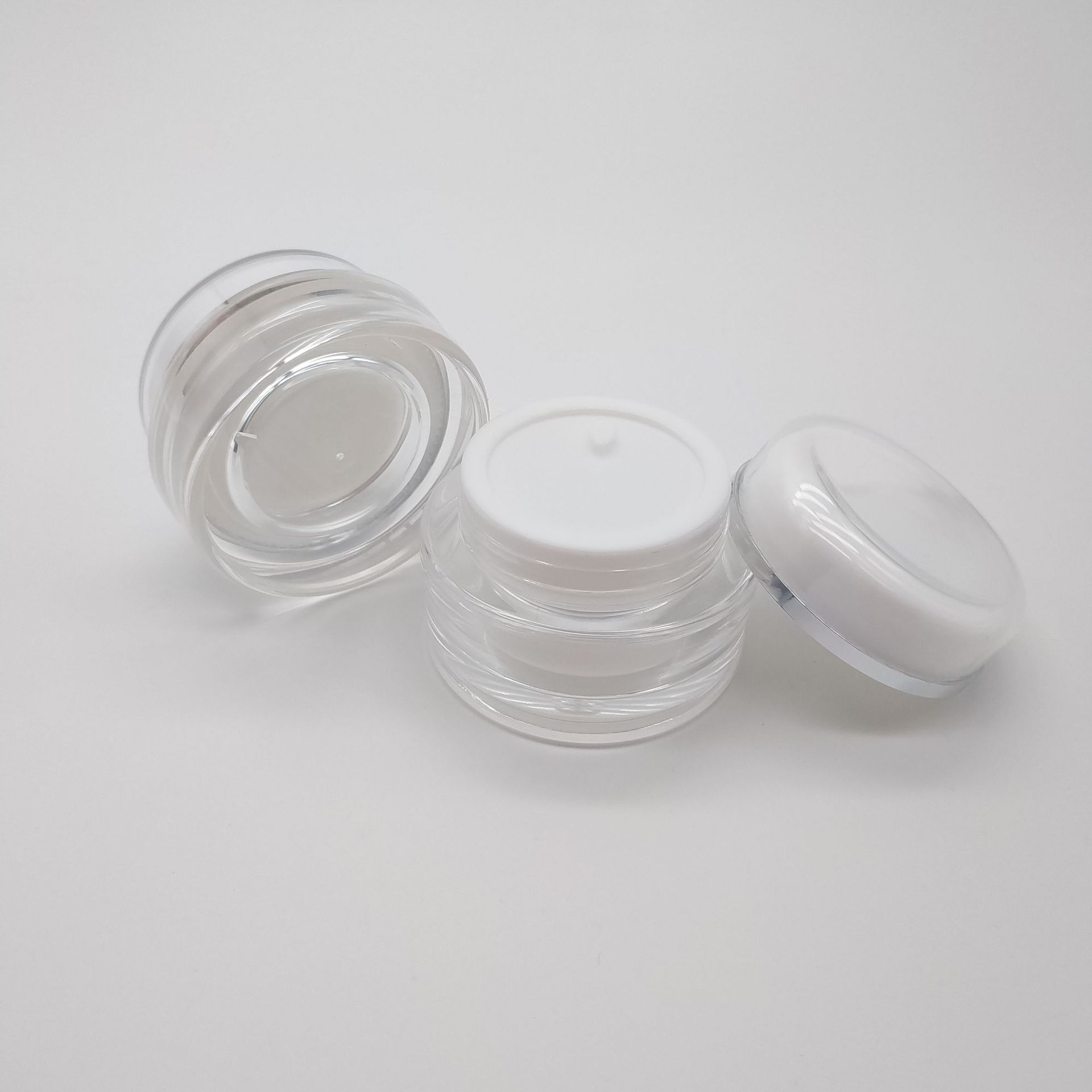 [En stock] 15g 30g 50g botella de crema redonda de acrílico botella de crema de ojos botella de viaje sub-botella