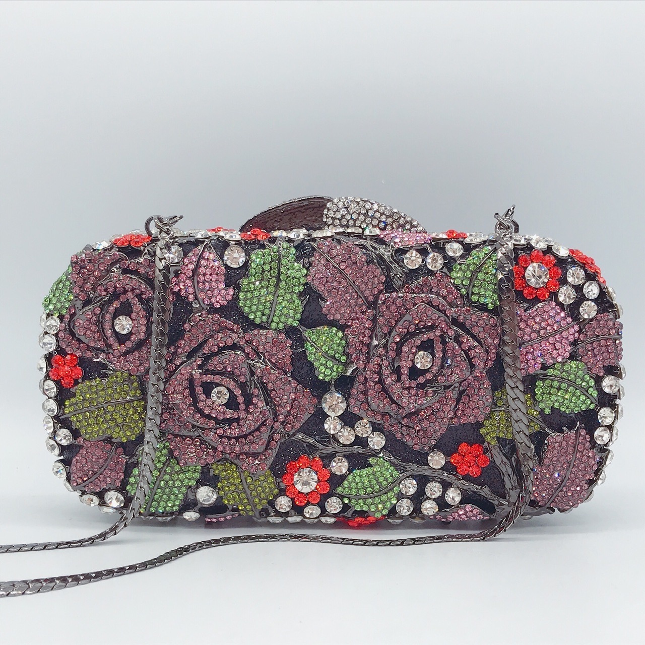 Bolsas de diamantes de rosa, bolsas de diamantes de metal, bolsas de vestir, bolsas de mano de banquete europeas y americanas, bolsas de mujer, embrague