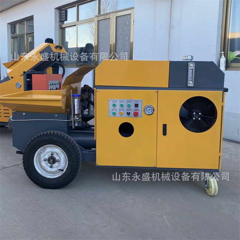 卧式混凝土输送泵 15kw小型二次构造浇筑泵柴油液压细石输送泵