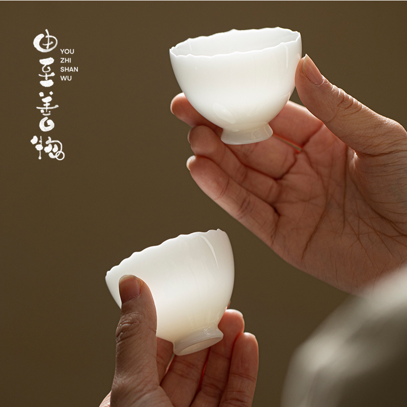 얼음에서 얼음 옥 도자기 마스터 컵 개인 찻잔 중국 세라믹 차 한 컵 아이스 클리어 차 세트 찻그릇 시음 컵