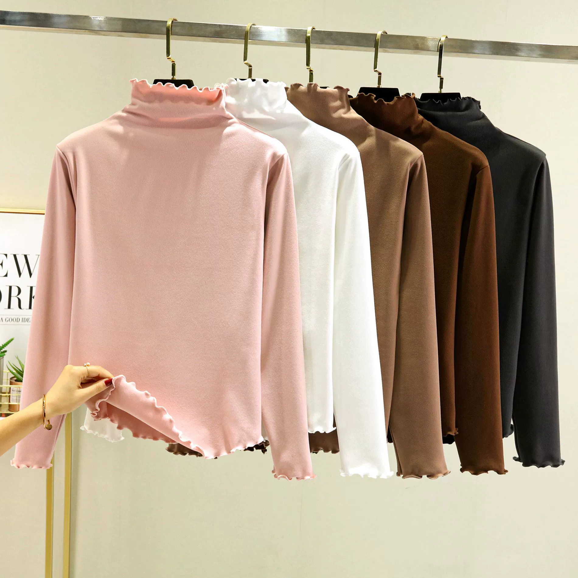 Женская зимняя двухсторонняя флисовая рубашка с базовым слоем и деревянными краями, утолщенный универсальный топ с начесом большого размера с высоким воротником и флисовой подкладкой