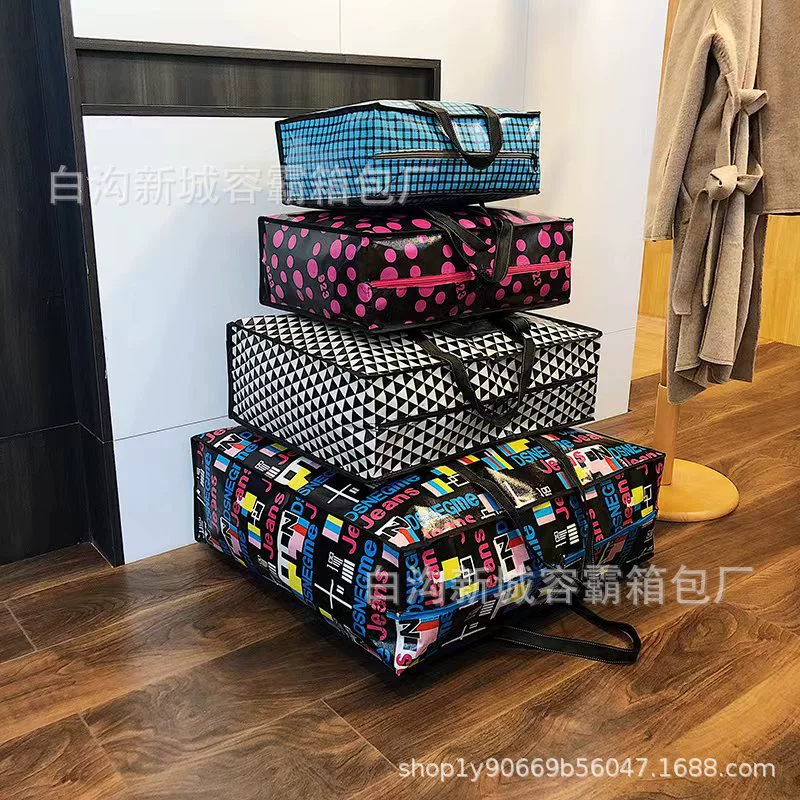 Оптовая Продажа с фабрики тканая сумка с печатью 145 г Ткань Оксфорд движущаяся сумка для хранения одежды большая емкость дорожная сумка для багажа