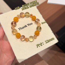 【浔间金】原创天然黄色系手串黄玛瑙金箔胶花喜金轻奢气质贵气设