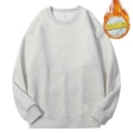 Floral gray velvet round neck fleece sweatshirt