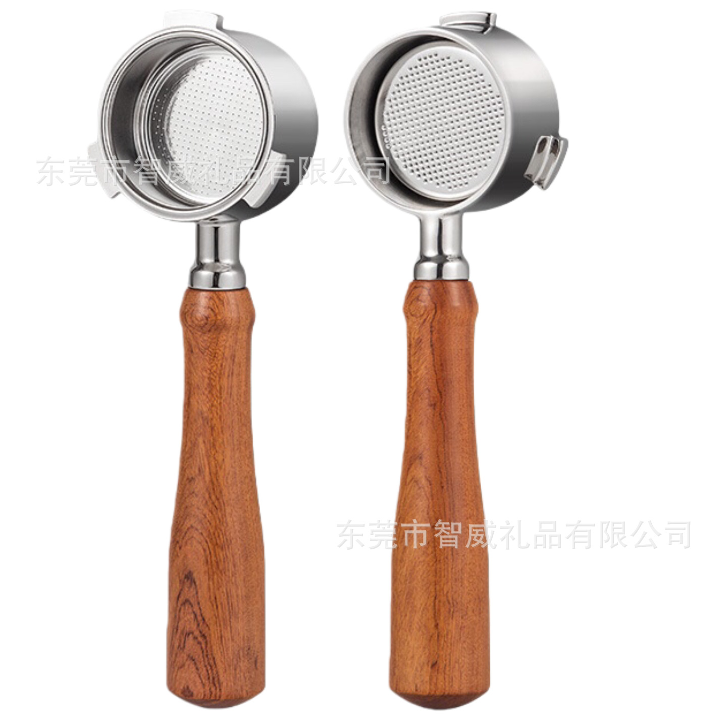 De'Longhi 51mm Coffee Bottomless Handle Three-Ear Extraction Handle Solid Wood Coffee Handle Suitable for Ec680/Ec685