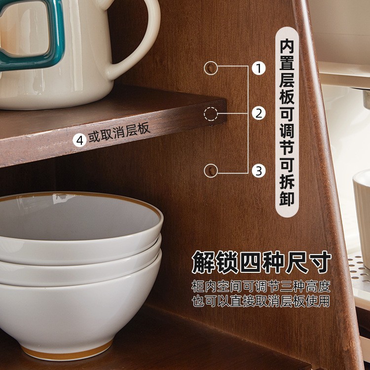 無垢材デスクトップ収納ラックダイニングテーブルカウンタートップコーヒーカップ収納キャビネットダイニングテーブルサイドボード防塵ティーカップ収納キャビネット|undefined