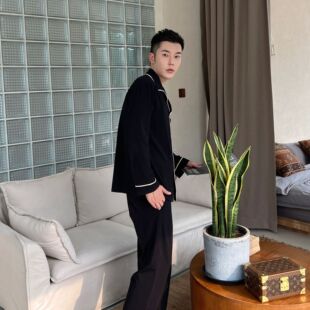 Little Red Book recommended ~ autumn and winter home clothing cotton thin long sleeve men's spot wholesale home comfortable pajamas