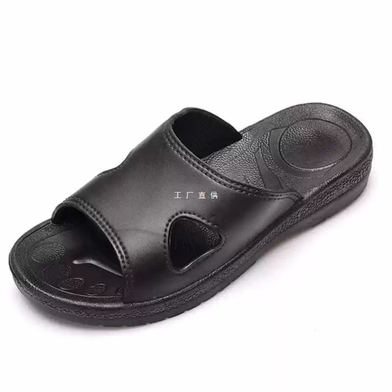 6E3X Антистатические тапочки черные мужские и женские с утолщенной мягкой подошвой из полиуретана, без пыли, чистая мастерская, мужские тапочки, дышащие летние рабочие