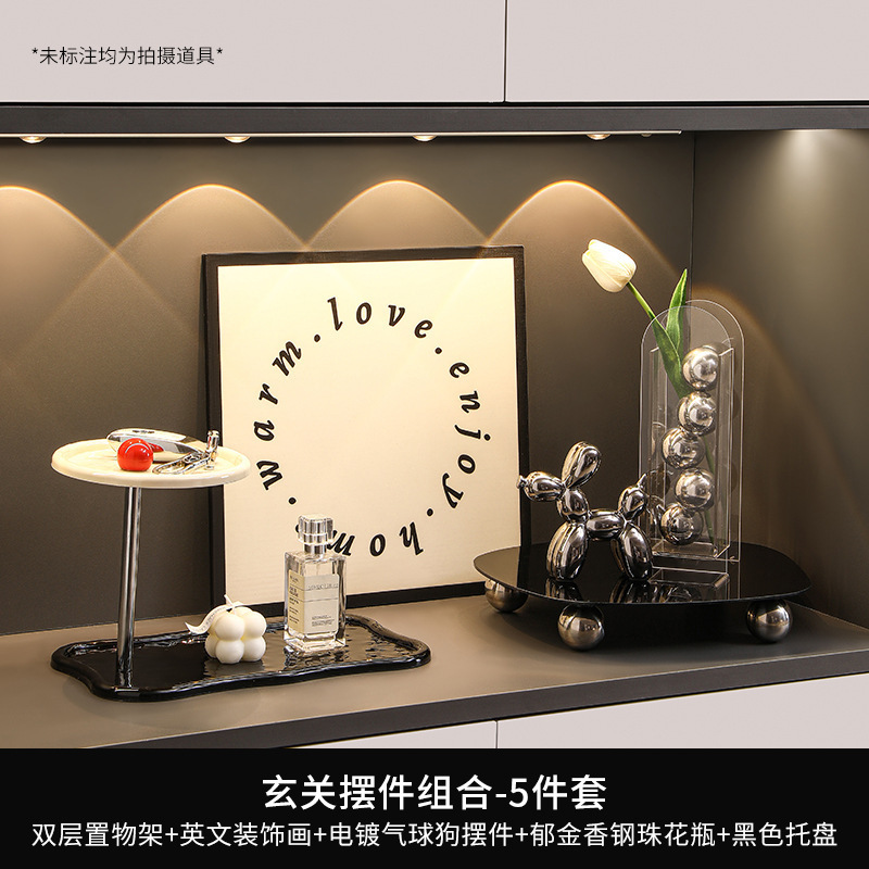 实木玄关化妆品收纳盒桌面梳妆台置物架香水口红高级护肤品首饰盒|undefined