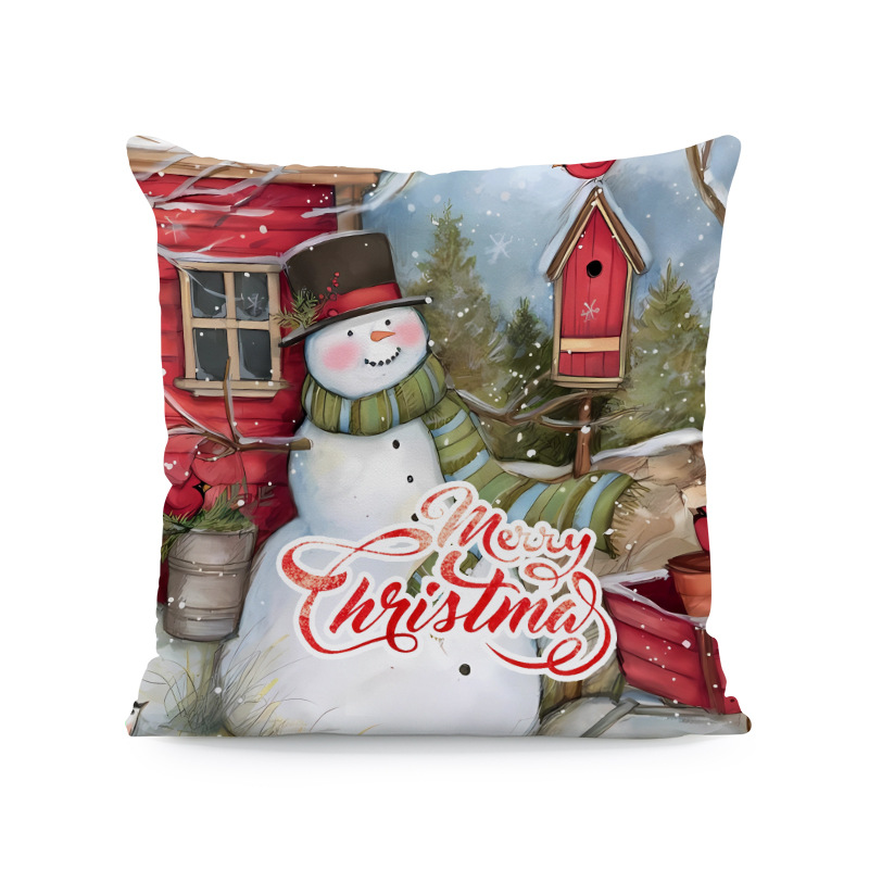 Venta caliente transfronteriza elementos de Navidad funda de almohada ambiente para el hogar sofá de decoración jardín patio festivo funda de cojín image 31