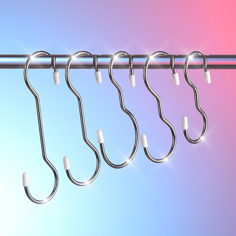 Japanese Stainless Steel S-Shaped Hooks, Random Hooks, Convenient for Outings, Nail-Free S Hooks, Multi-Purpose Hooks, 3 Pack Wholesale
