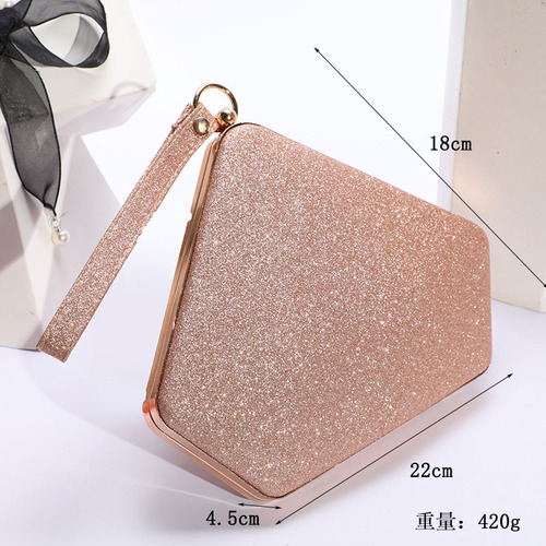 French new fashion evening bag, women's trendy portable shoulder bag, reflective sequin evening wedding banquet cosmetic bag