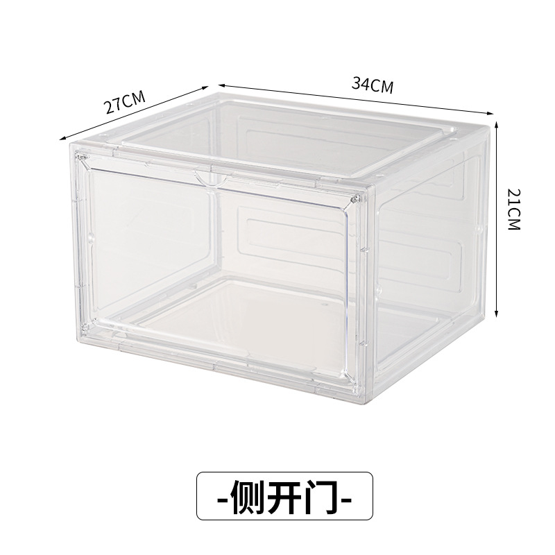 Plástico grueso a prueba de polvo, armario de zapatos combinado simple con tapa, caja de almacenamiento de succión magnética, caja de zapatos transparente para dormitorios domésticos al por mayor