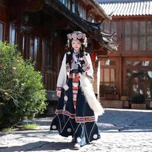 新款纳西族服装云南丽江少数民族服饰摩梭成人披星戴月旅拍演出服