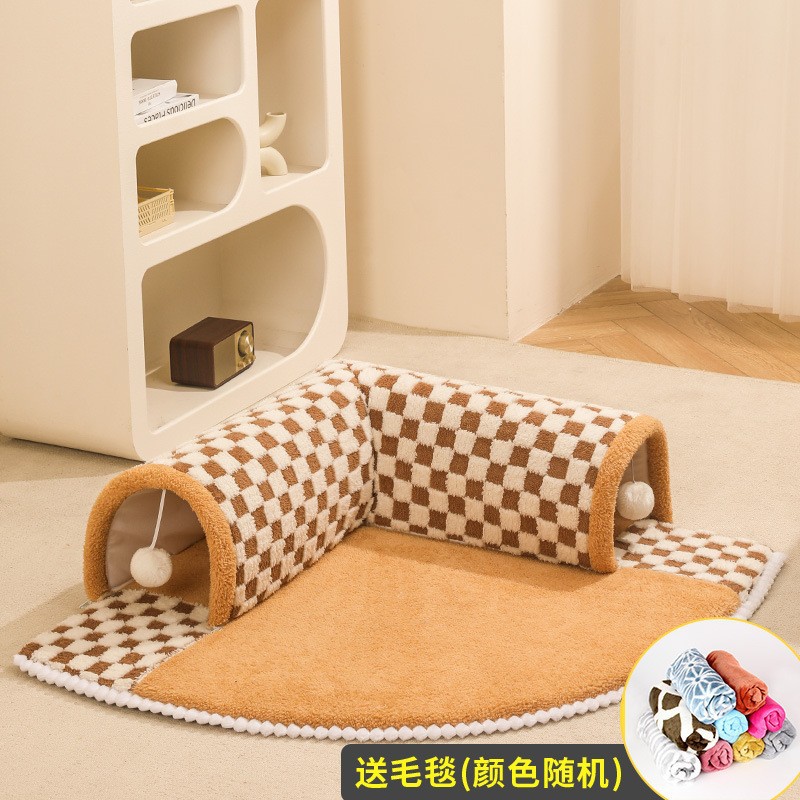 Nuevo gato túnel invierno gato estera desmontable y lavable gato casa felpa gato estera transfronteriza entrega al por mayor