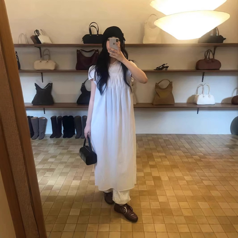 Now Available: Smo*Thmo*D Lace Stand-Collar Dress, Korean Designer Women's Clothing, Loose and Elegant Korean-Style Straight Dress