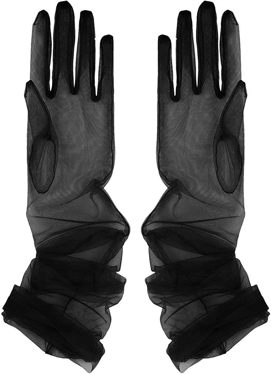 [싱글샷] - 블랙 시스루 장갑