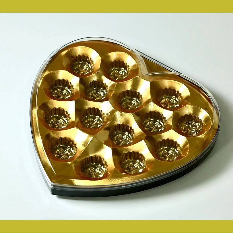 Caja de plástico en forma de corazón de 15 gránulos Jinsha bola de chocolate dulces de boda caja de regalo especial para boda