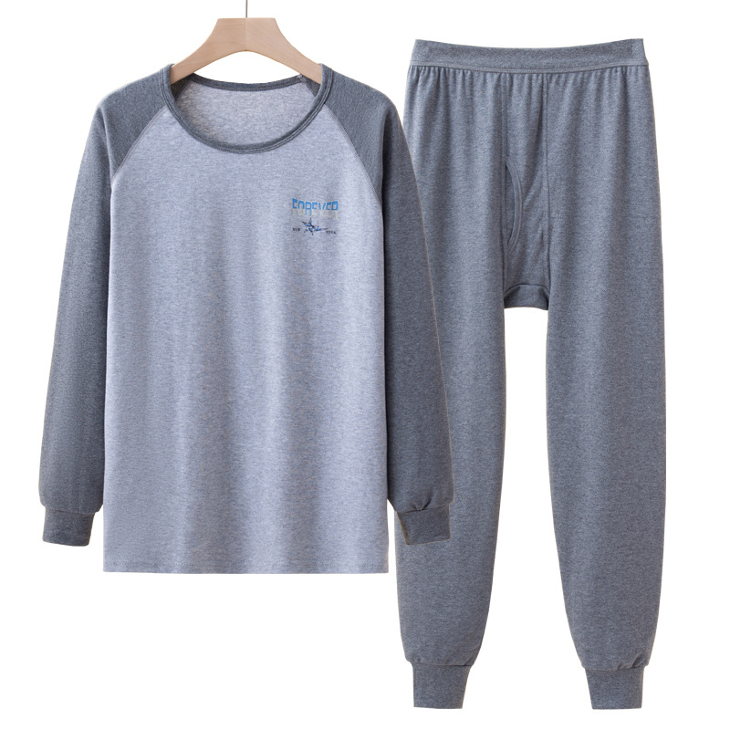 Pantalones de otoño para niños gordos para aumentar el peso pijamas para niños pijamas para niños mayores ropa interior cálida set de algodón