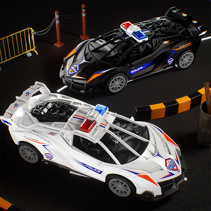 Coches de juguete para niños autos de carreras interactivos padres-hijos autos deportivos de inercia autos de policía modelo de simulación regalos para niños al por mayor