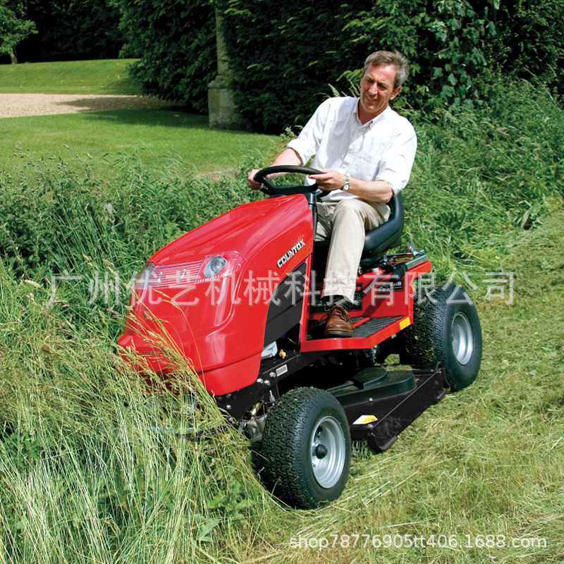 英国COUTX乘坐式草坪车后排式22大马力草坪机开荒机果园修草机