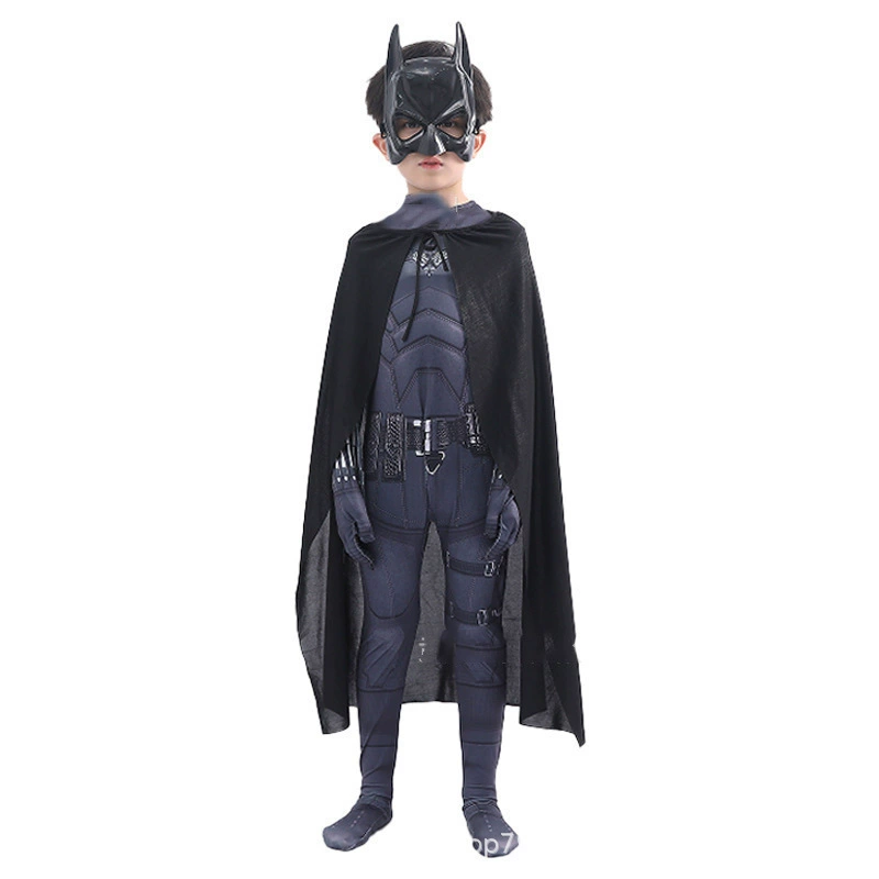 Новый Бэтмен DC Супергерой Косплей Одежда плюс Маска Плащ Детский костюм Хэллоуина оптом