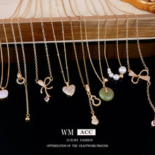 冷淡风个性锆石项链 时尚轻奢气质锁骨链 法式小众百搭项饰批发