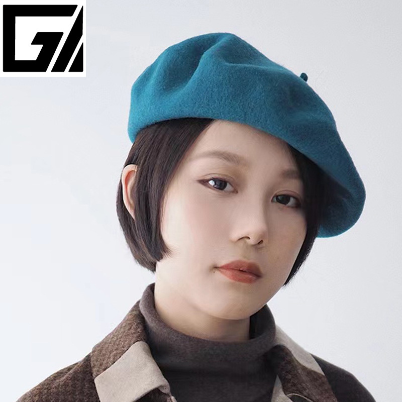 秋冬新款羊毛贝雷帽女大头围韩版网红显脸小百搭时尚画家帽批发价|undefined