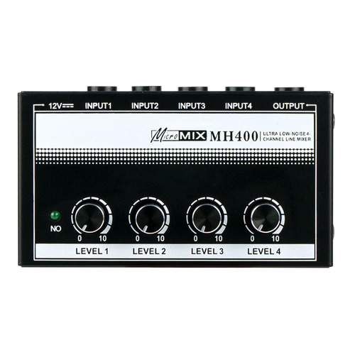 MH400 4-Channel Mixer Microphone Instrument Audio Amplifier Hub Mixer Console