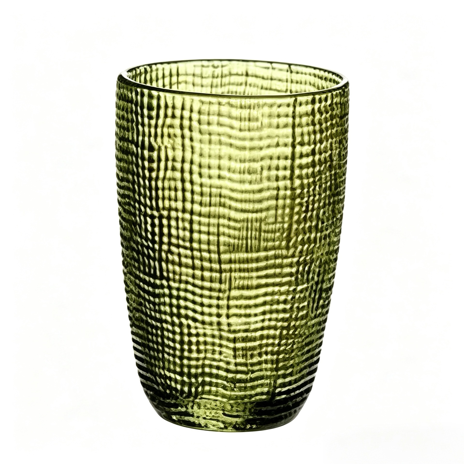 Vaso de vidrio en relieve de alto valor transfronterizo, enjuague bucal especial para hotel, taza de helado, taza de vino tinto, bolsas de tela