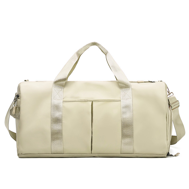 Bolsa deportiva para fitness masculino de gran capacidad con logotipo impreso para mujer, almacén de zapatos ligero independiente, bolsa de fitness separada en seco y húmedo