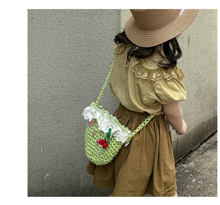 Unisex Small Straw Fruit Vacation Beach Weave Bucket Open Straw Bag display picture 4