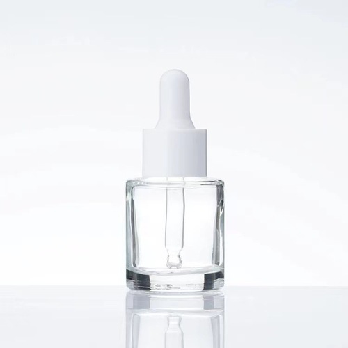 30ml Essence Serum Bottle, Flat-Shoulder Cylindrical Container | 20ml Glass Lotion Bottle for Refilling | Empty Essential Oil Bottles with Dropper