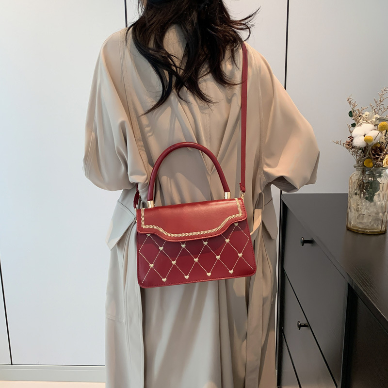 Línea de bordado de verano 2024 nueva moda de estilo de diamante casual estilo coreano simple bolso de mano pequeña bolsa de mujer