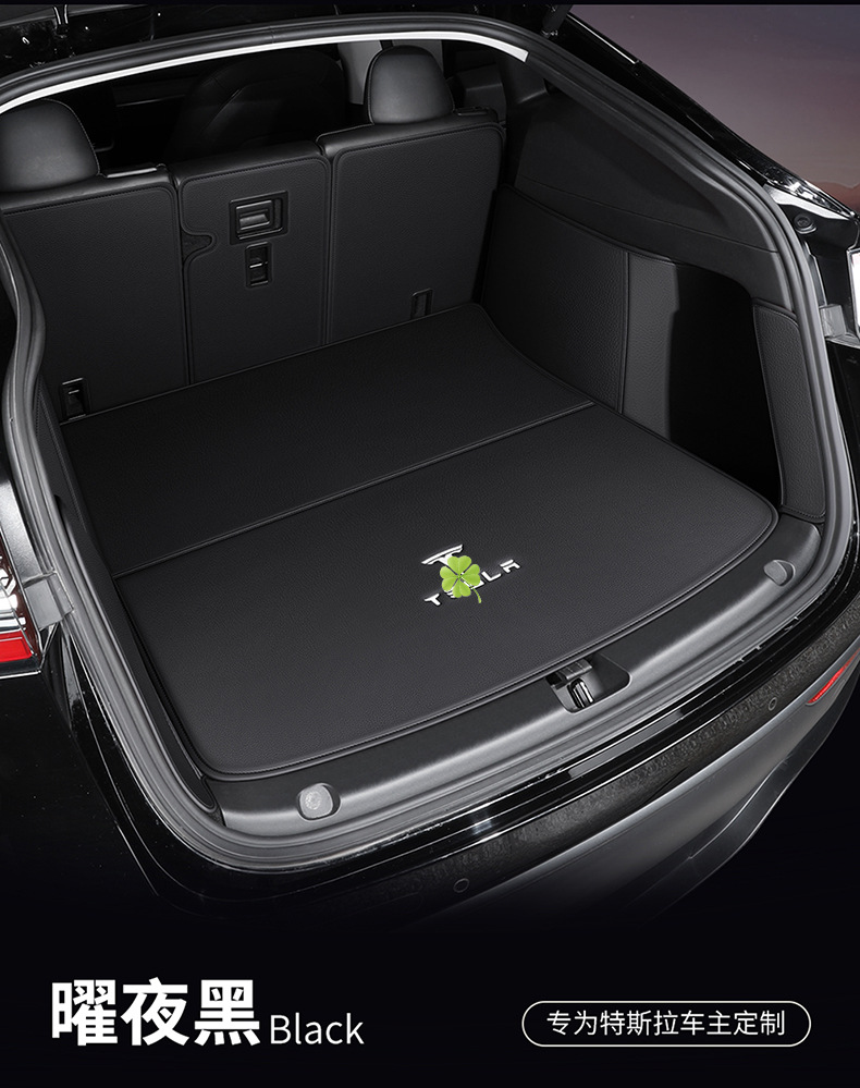Suitable for Tesla Model Y/3 Front and Rear Trunk Mats, Leather Version, Full Coverage, Special Upgraded Version for Model Y/3, Full Surround