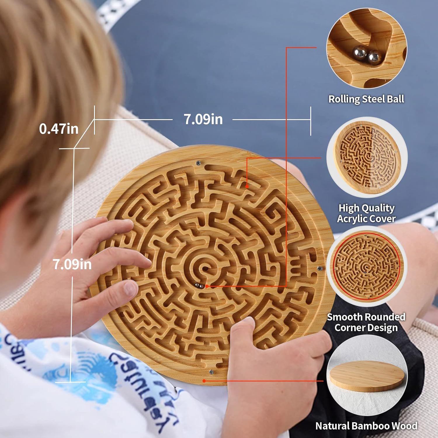 wooden round labyrinth