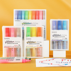 善知金屬閃亮馬克筆彩色記號熒光筆學生繪畫記號筆套裝彩色手賬筆