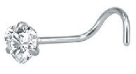 Stainless Steel S L Type Stud European And American Bestselling Heart Zircon Nose Ring Straight Rod Piercing Jewelry_voghion.com