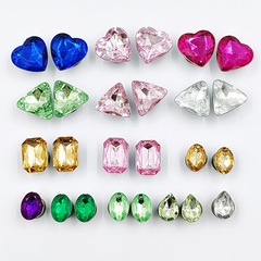 Factory Direct Sale Thin Sole Heart Love Diamond Water Diamond Shoes Flower Accessory Multi-Color Diamond Setting Pink Light Green Blue