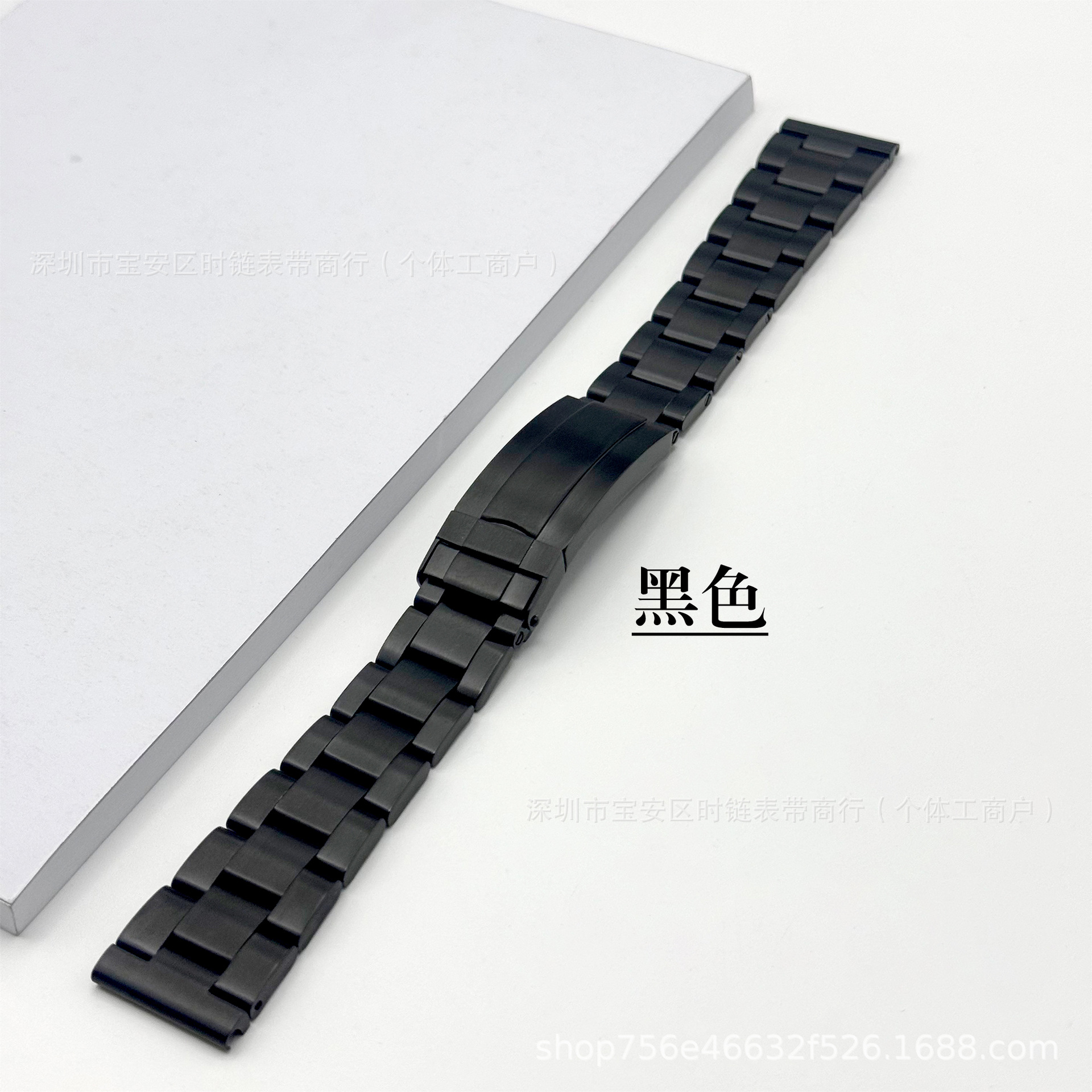 Tres perlas sólidas de acero inoxidable correa de reloj fantasma de agua buceo cabeza plana hebilla correa de reloj de hombre cabeza plana 20mm 22mm