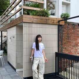两件套新款宽松休闲裤韩版潮流百搭裤子坠感阔腿拖地长裤图片色