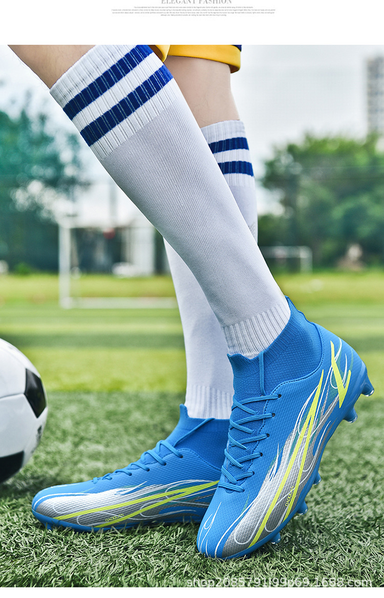 Scarpe da calcio alte transfrontaliere 46 di grandi dimensioni 47 AG unghie lunghe tf unghie rotte set di calzini da uomo e da donna_voghion.com