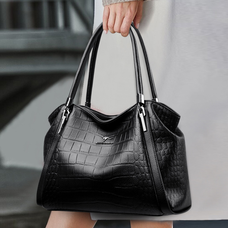 Genuine Leather Women's Bag, New Fashion Versatile Soft Leather Tote Bag, Large Capacity Shoulder Crossbody Bag, Casual Commuting Handbag Genuine Leather Women's Bag, New Fashion Versatile Soft Leather Tote Bag, Large Capacity Shoulder Crossbody Bag, Casual Commuting Handbag