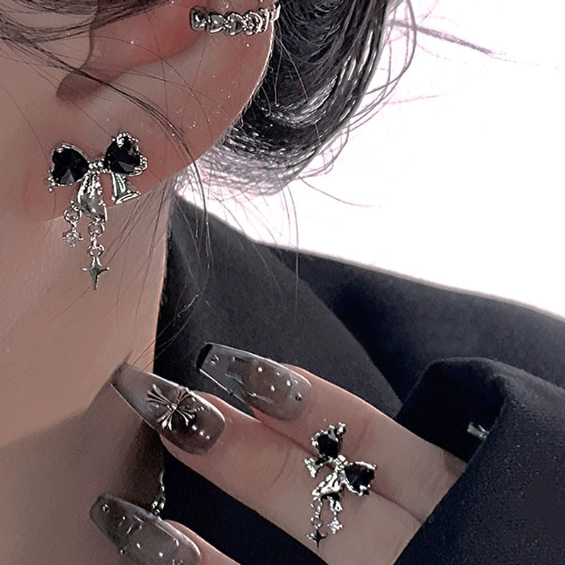Серьги-бабочки с цирконами, репеллент от комаров, серьги-клипсы, образец серебро 925, стиль высокого качества