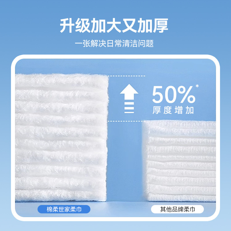 棉柔世家棉柔巾婴儿专用加厚一次性洗脸巾抽式擦脸洁面巾一件代发|undefined
